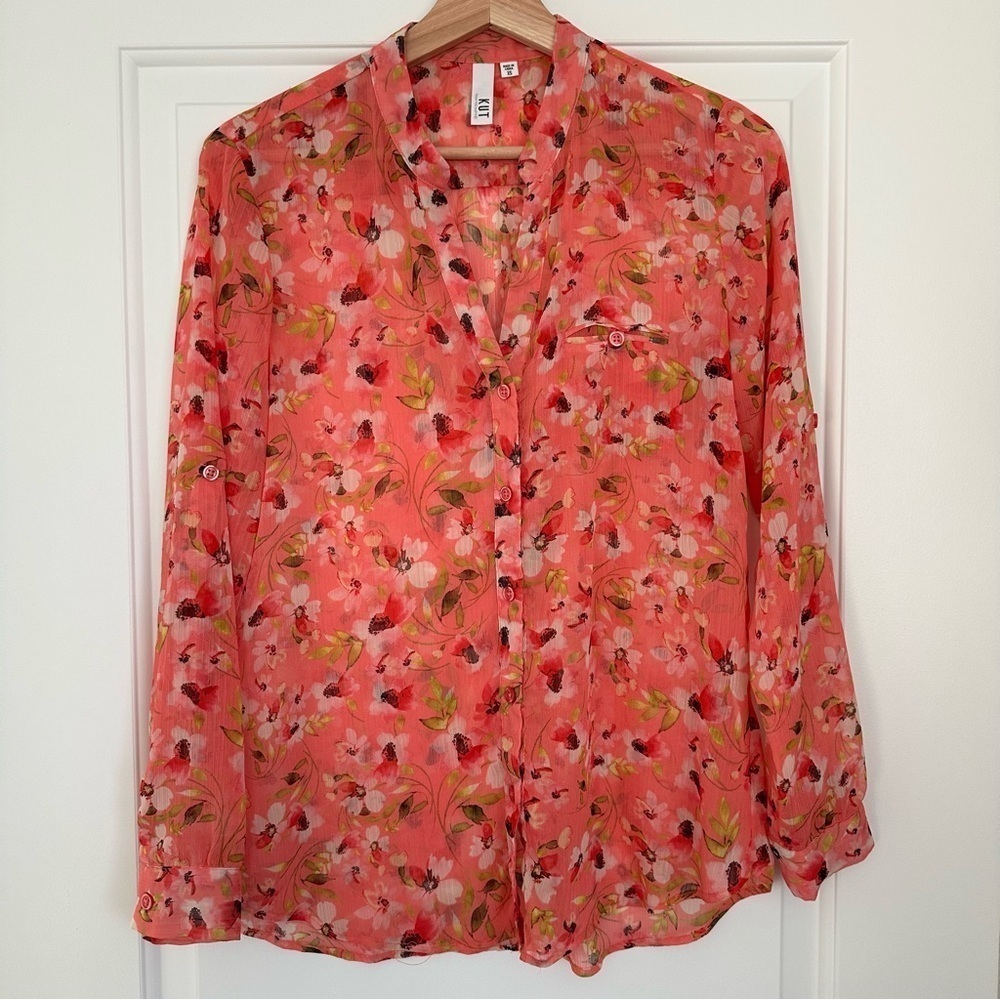 Kut from the Kloth Floral Sheer Blouse